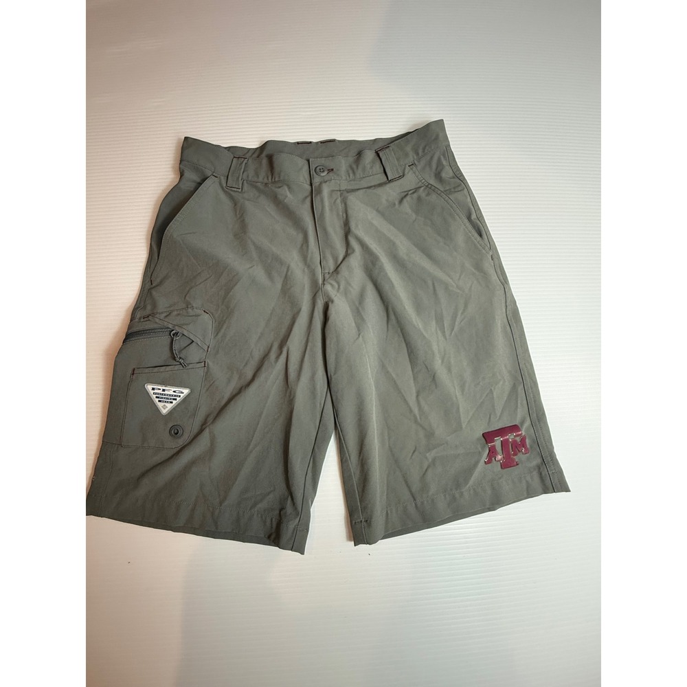 Columbia PFG Texas A&M Aggies Shorts Mens 30 Gray Cargo Fishing Casual